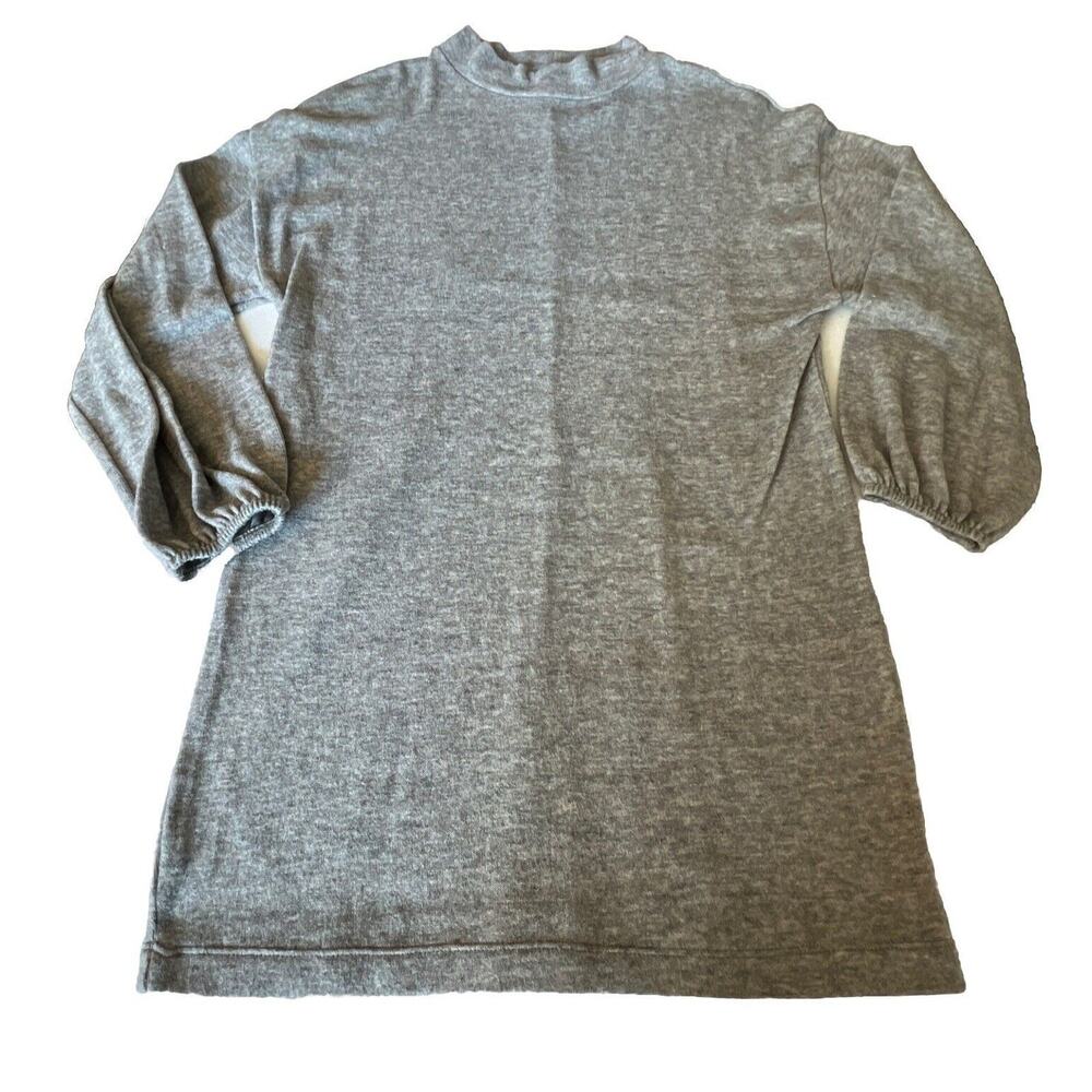 ZARA Gray Sweater Dress Long Sleeve Mock Quiet Luxury Boho Medium Wool Blend - Picture 5 of 5